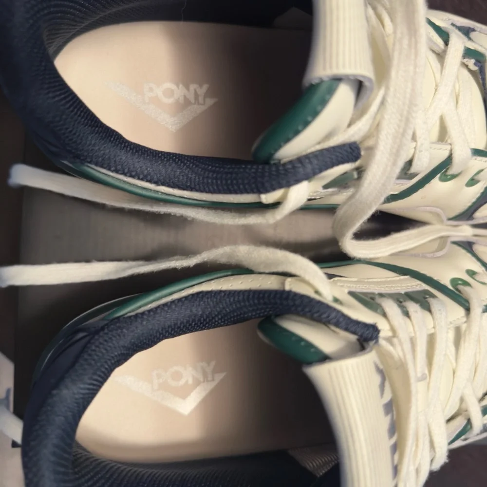 Pony Snow White/Navy Blue/Green M100 Low Archive Sneakers - Picture 4 of 8